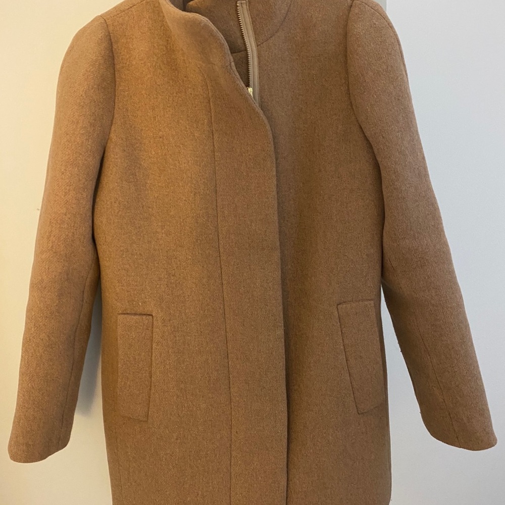 J. Crew Factory Camel Wool Blend Pea Coat - Picture 3 of 6